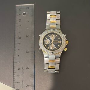 Gold and Silver Chronograph Watch